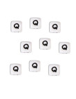 Perles Silicone Lettre Alphabet 10mm Blanc
