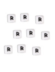 Perles Silicone Lettre Alphabet 10mm Blanc