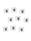 Perles Silicone Lettre Alphabet 10mm Blanc