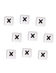 Perles Silicone Lettre Alphabet 10mm Blanc
