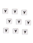 Perles Silicone Lettre Alphabet 10mm Blanc