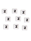 Perles Silicone Lettre Alphabet 10mm Blanc