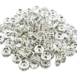 H1110167Y PAX 100 mini perles intercalaire Rondelle Toupies 5 par 3mm métal  Argent Antique
