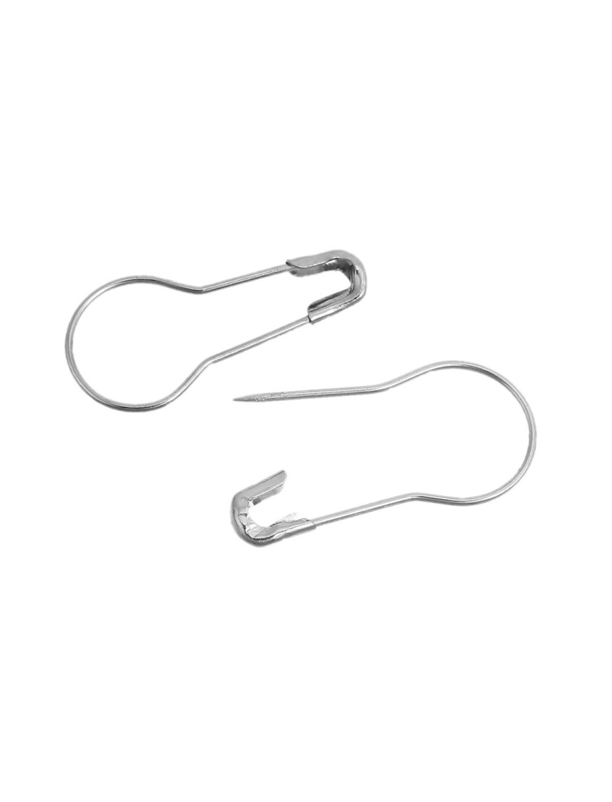 10 Epingles à Nourrice En Métal Rond Argenté 21mm, En Forme De Calebasse