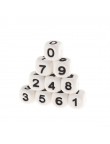 Perles Silicone Chiffre 12mm Blanc