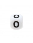 Perles Silicone Chiffre 12mm Blanc