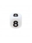 Perles Silicone Chiffre 12mm Blanc