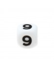 Perles Silicone Chiffre 12mm Blanc