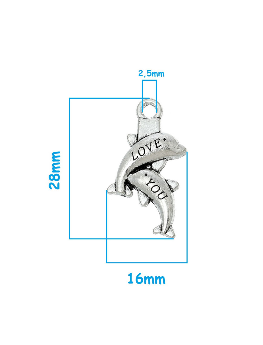 Pendentif de dauphin percé en quartz rose et argent sterling - Crystal Dreams Wo