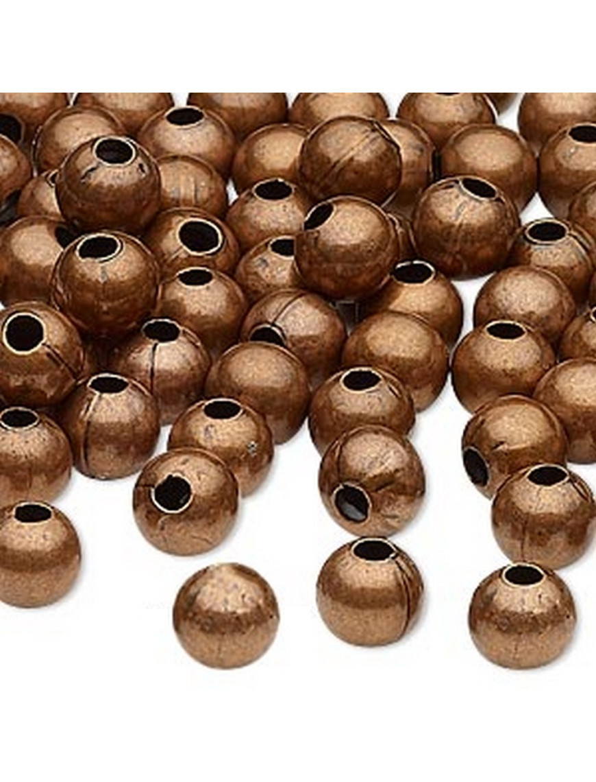 10 Perles Intercalaires Anneau Dentelle Double En Vieux Cuivre - Marque Preciosa, Fabrication France