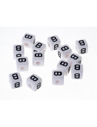Perle Blanche Acrylique Lettre Alphabet 10mm x 1 pièce