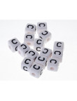 Perle Blanche Acrylique Lettre Alphabet 10mm x 1 pièce