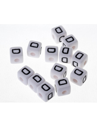 Perle Blanche Acrylique Lettre Alphabet 10mm x 1 pièce