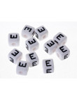 Perle Blanche Acrylique Lettre Alphabet 10mm x 1 pièce