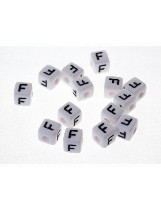 Perle Blanche Acrylique Lettre Alphabet 10mm x 1 pièce