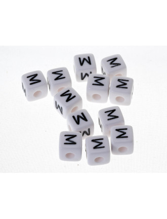 Perle Blanche Acrylique Lettre Alphabet 10mm x 1 pièce