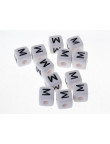 Perle Blanche Acrylique Lettre Alphabet 10mm x 1 pièce