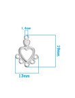 5 ou 10 Connecteur Cœur 6 Trou Argenté 19mm x 13mm