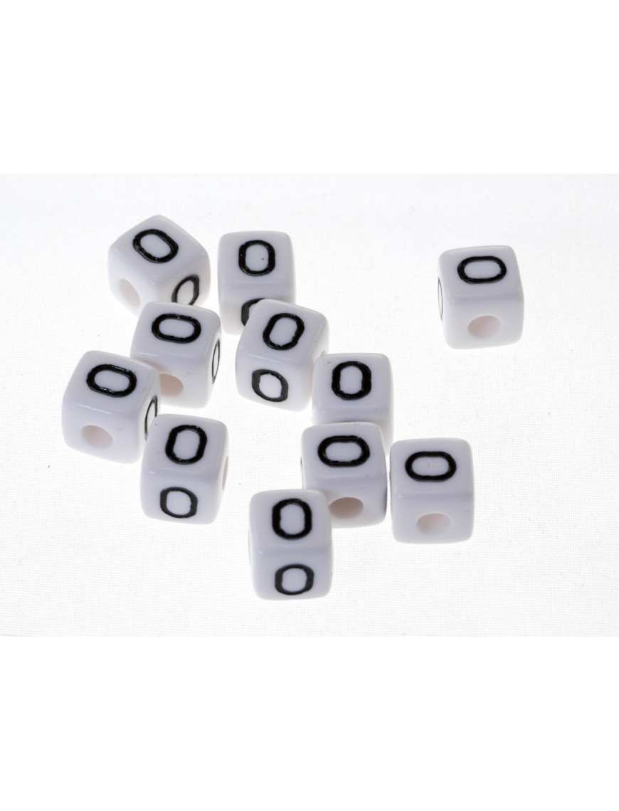 Perle Blanche Acrylique Lettre Alphabet 10mm x 1 pièce