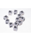 Perle Blanche Acrylique Lettre Alphabet 10mm x 1 pièce