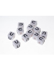 Perle Blanche Acrylique Lettre Alphabet 10mm x 1 pièce