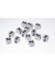 Perle Blanche Acrylique Lettre Alphabet 10mm x 1 pièce