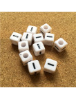 Perle Alphabet 8mm Blanc Cube Lettre au Choix