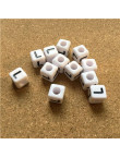 Perle Alphabet 8mm Blanc Cube Lettre au Choix