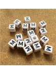 Perle Alphabet 8mm Blanc Cube Lettre au Choix