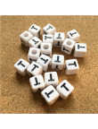 Perle Alphabet 8mm Blanc Cube Lettre au Choix