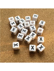 Perle Alphabet 8mm Blanc Cube Lettre au Choix
