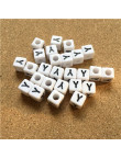 Perle Alphabet 8mm Blanc Cube Lettre au Choix