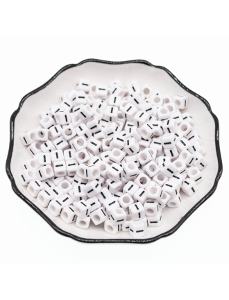 Perle Alphabet 6mm Blanc Cube Lettre au Choix