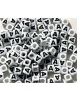 Perle Alphabet 7mm Blanc Cube Lettre au Choix