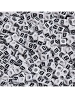 Perle Alphabet 7mm Blanc Cube Lettre au Choix