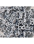 Perle Alphabet 7mm Blanc Cube Lettre au Choix