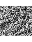 Perle Alphabet 7mm Blanc Cube Lettre au Choix