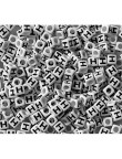 Perle Alphabet 7mm Blanc Cube Lettre au Choix