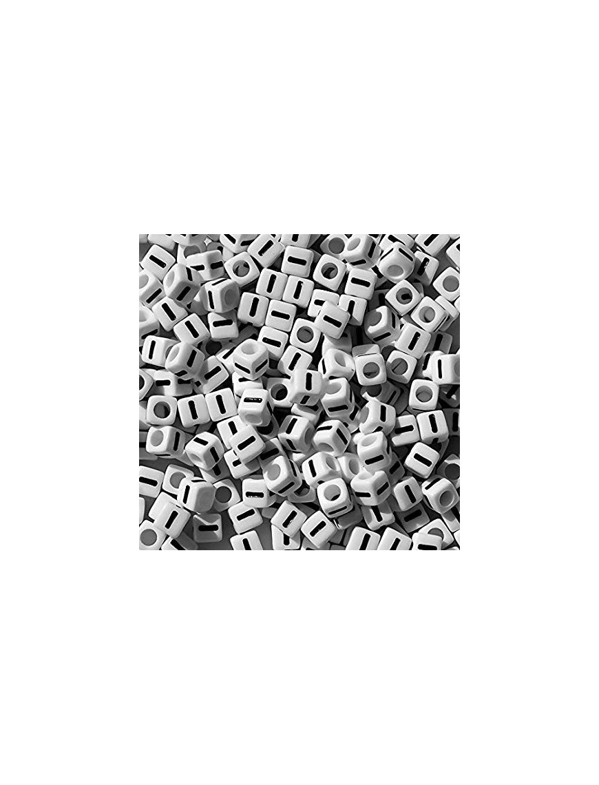 Perle Alphabet 7mm Blanc Cube Lettre au Choix