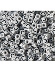 Perle Alphabet 7mm Blanc Cube Lettre au Choix