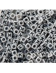 Perle Alphabet 7mm Blanc Cube Lettre au Choix