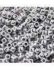 Perle Alphabet 7mm Blanc Cube Lettre au Choix