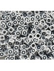 Perle Alphabet 7mm Blanc Cube Lettre au Choix
