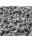 Perle Alphabet 7mm Blanc Cube Lettre au Choix