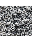 Perle Alphabet 7mm Blanc Cube Lettre au Choix
