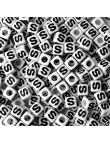 Perle Alphabet 7mm Blanc Cube Lettre au Choix