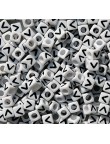 Perle Alphabet 7mm Blanc Cube Lettre au Choix