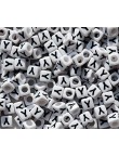 Perle Alphabet 7mm Blanc Cube Lettre au Choix