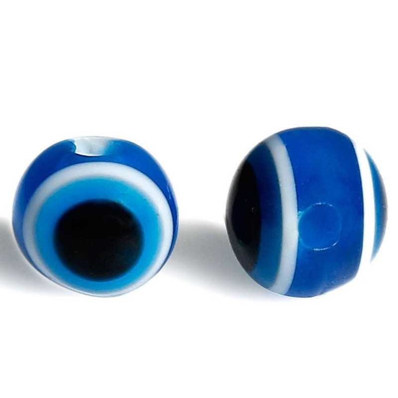50 Perles Oeil Bleu Marine 4mm Oeil Turc