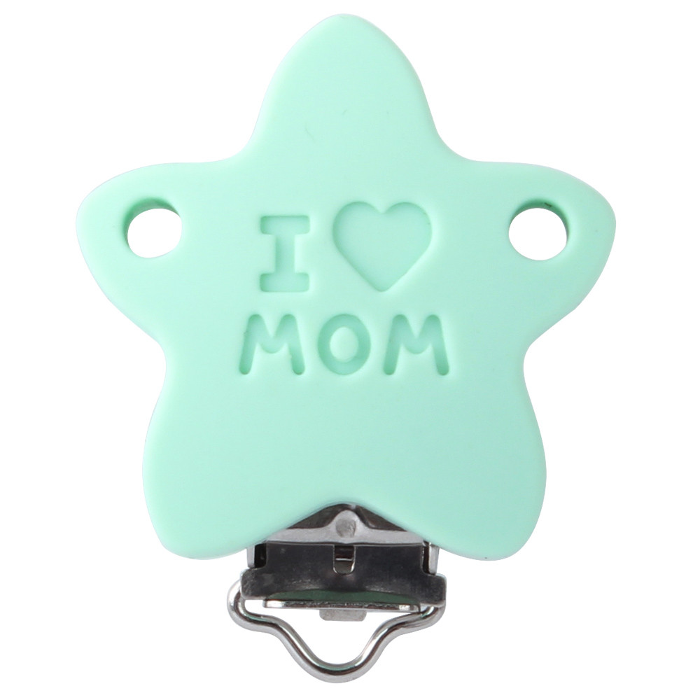 Pince à Cheveux Clip étoile En Silicone - Motif 'I♥MOM' (J'aime Maman) - Marque SAVMER - Neuf